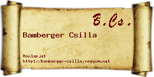 Bamberger Csilla névjegykártya
