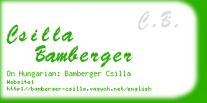 csilla bamberger business card